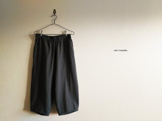 つぼみパンツ*綿麻*カーキグレーの画像1枚目