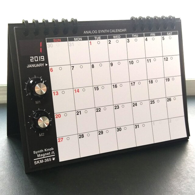 【カレンダー】SKM-365PE・アナログシンセカレンダー2019 卓上/SKMクラシックの画像1枚目