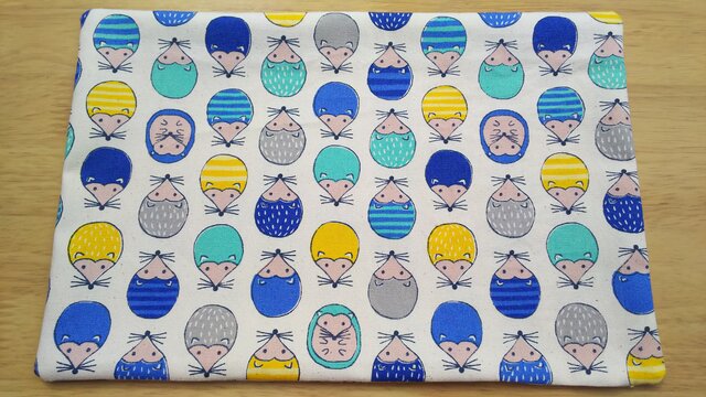ランチョンマット ハリネズミ キナリ×ブルーの画像1枚目