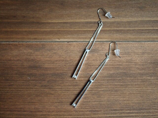 珠竹-silver925-ピアスの画像1枚目