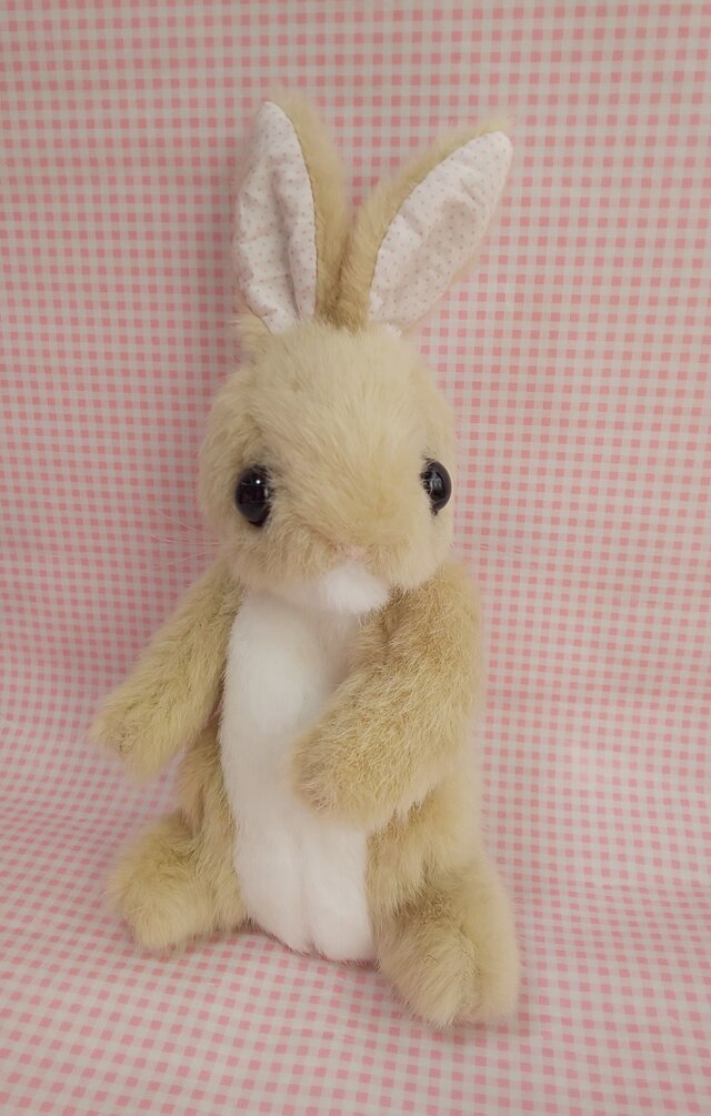 ふわふわぬいぐるみ☆うさぎさん☆ベージュの画像1枚目