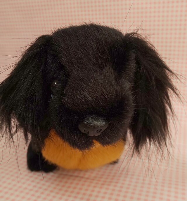 ふわふわぬいぐるみ☆ミニチュアダックスフンド☆ブラックの画像1枚目