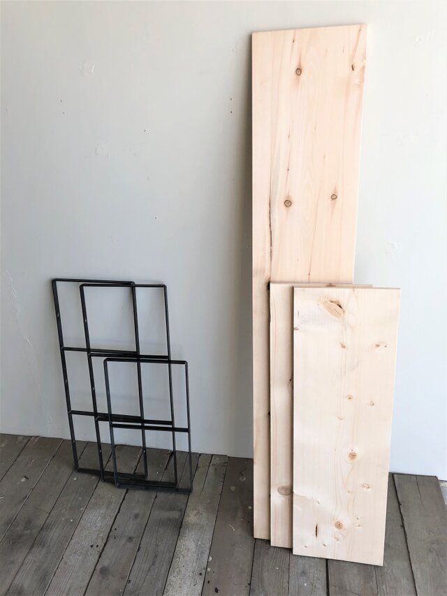 iron wall rack 木と鉄のウォールラック