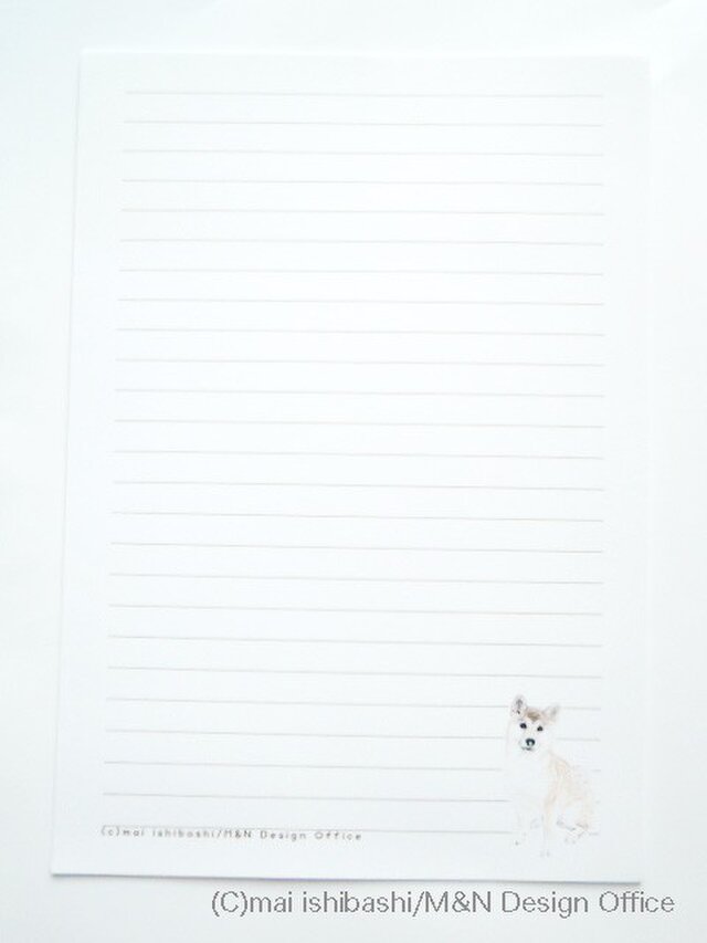 柴犬のイラストレターセット ブル 便箋 封筒 Iichi ハンドメイド クラフト作品 手仕事品の通販