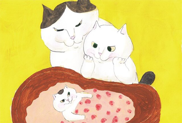 カマノレイコ オリジナル猫ポストカード「赤ちゃん」2枚セットの画像1枚目