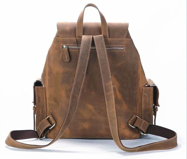 受注製作】イタリアレザーで製作した万能リュックサック 茶