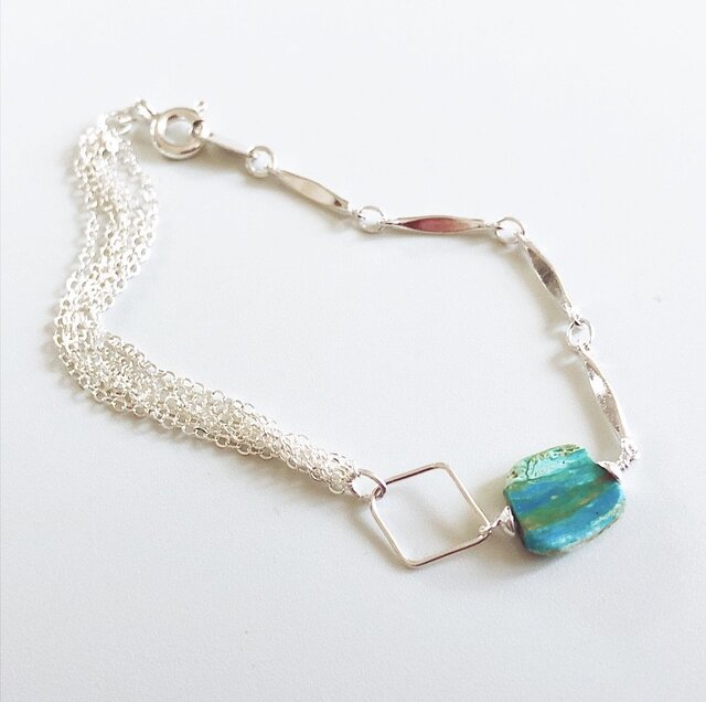 blueopal*silver braceletの画像1枚目