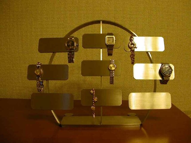 腕時計コレクションのディスプレイに!腕時計 スタンド ステンレスバー18本掛け腕時計スタンドの画像1枚目