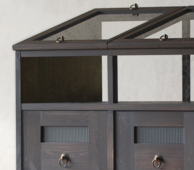 駄菓子屋風ショーケース付きキャビネット（おもちゃ、衣類、書類などの