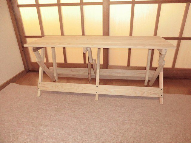 杉折りたたみベンチ(100cm)無塗装の画像1枚目