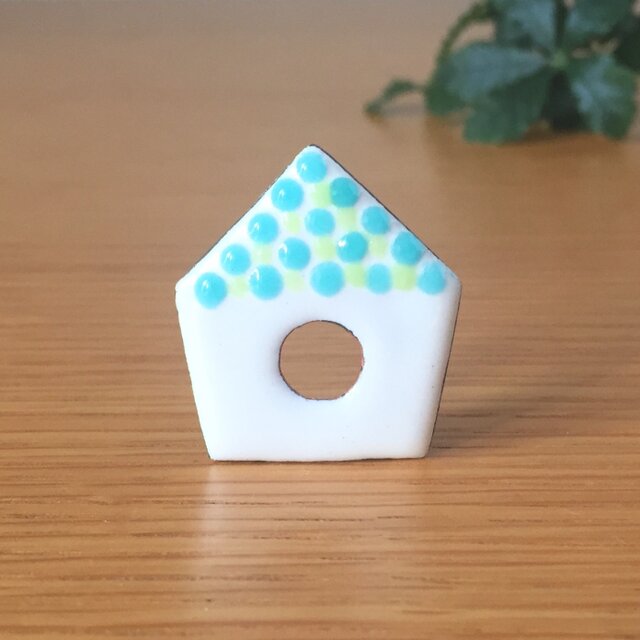 七宝ブローチ「あおい やね」の画像1枚目