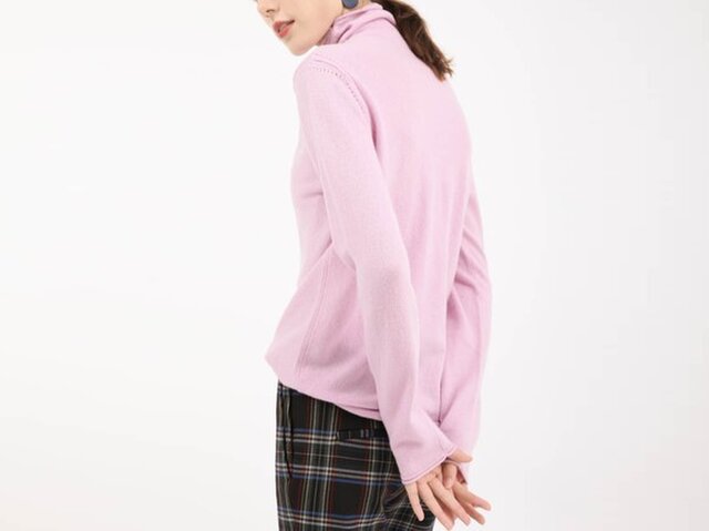 お家で洗える!上質なカシミヤ100% ハイネック ナチュラルロール ニット (全5色)aw18k002の画像1枚目