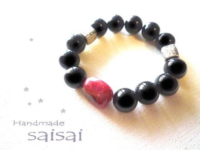 **blackonyx red moon ** ブレスレット の画像1枚目