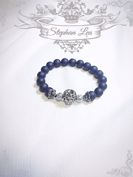 ★Stephan Lea★レディースSTEPHANネイビービーズブレスレットの画像1枚目