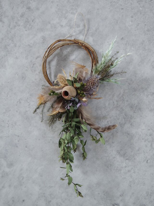 dried wreath mini greenの画像1枚目