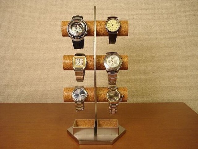 腕時計 飾る 三日月3段腕時計スタンド ダブルトレイ付き AKデザイン