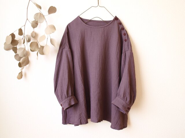COTTON ブラウス *ブラウン* size FREEの画像1枚目