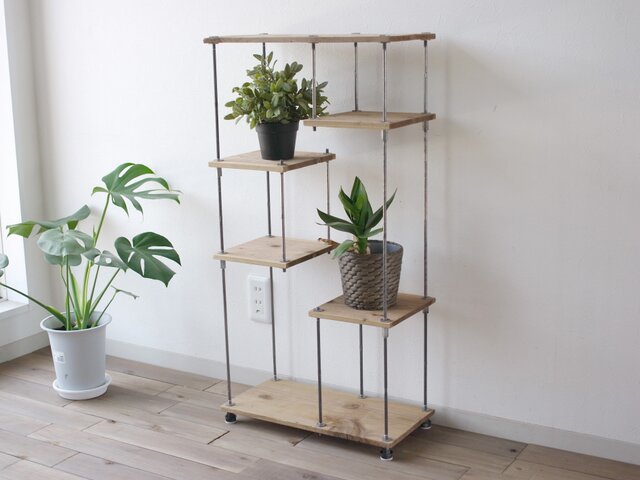 wood iron shelf 890*450*225〈ナチュラル〉の画像1枚目