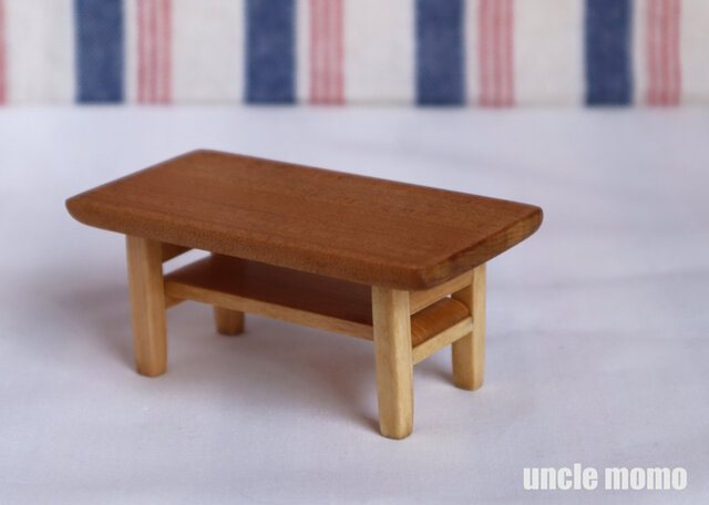 ドール用ローテーブル（色：オーク）　1/12ミニチュア家具の画像1枚目