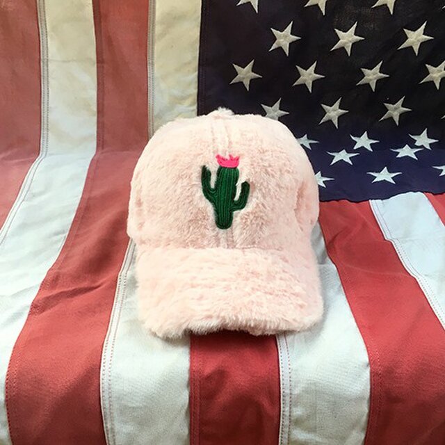 【セレクト加工】ワッペンファーキャップ(ライトピンク)の画像1枚目