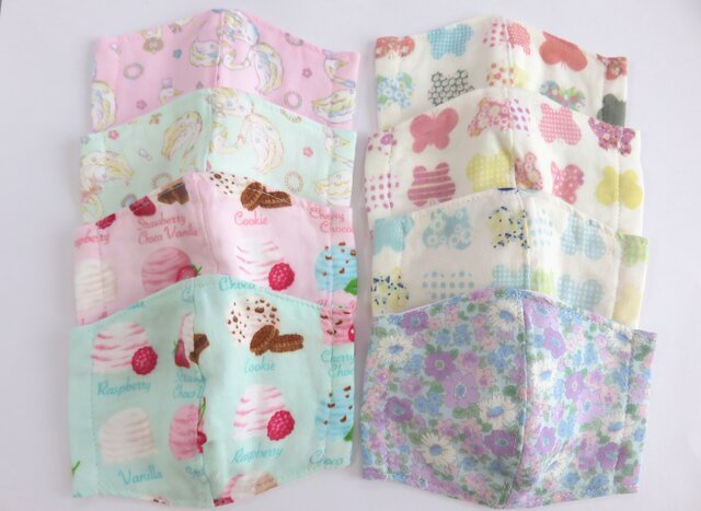 再販*2枚~選べる*キッズマスク*4重ガーゼ*女の子*その3の画像1枚目