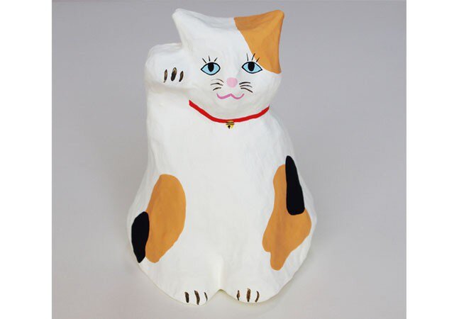 張り子 招き猫 三毛猫3 置物の画像1枚目