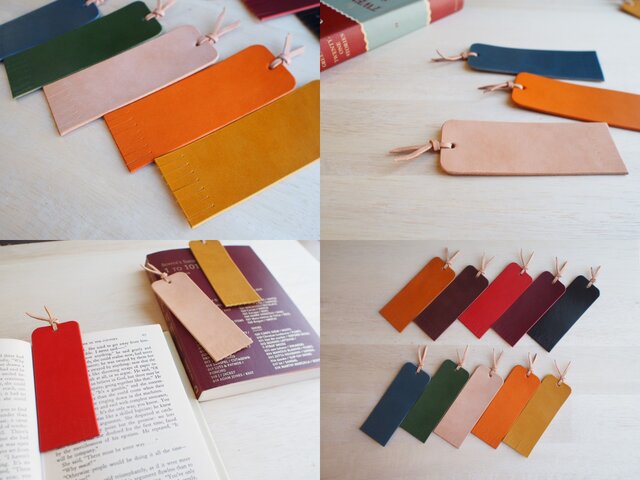 3個セット 本のしおり ブックマーカー【名入れ無料・選べる革