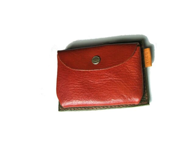 pass card case オリーブ×朱の画像1枚目