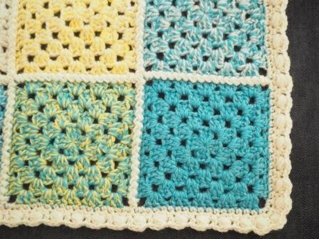 ブロックチェックのウールブランケット＊ブルー×イエロー