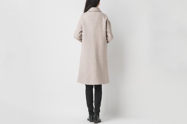 カシミヤ混素材 ダブルフェイス 優雅なダブルブレストコート
