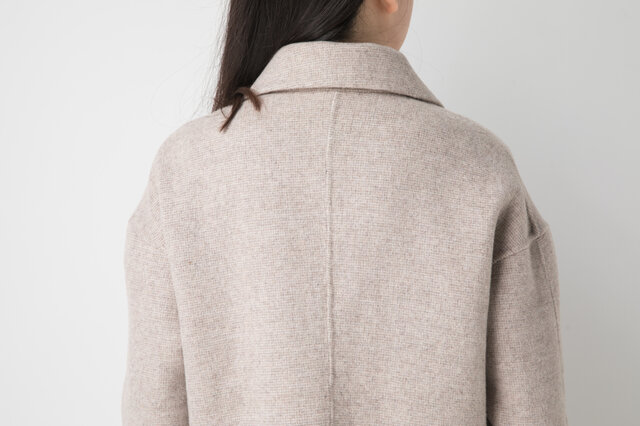 カシミヤ混素材 ダブルフェイス 優雅なダブルブレストコート
