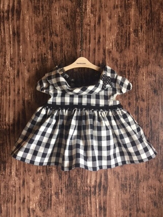 ダッフィーサイズのお洋服 ギンガムワンピース(プードル)の画像1枚目