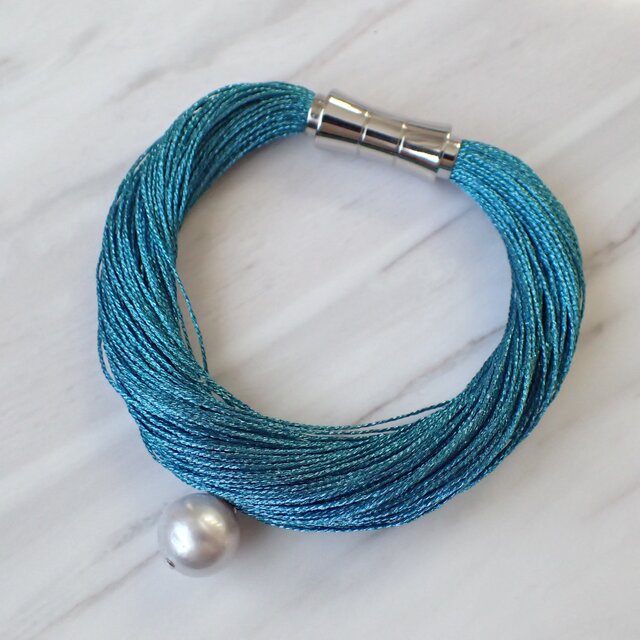 K14GF glitter code bracelet threeの画像1枚目