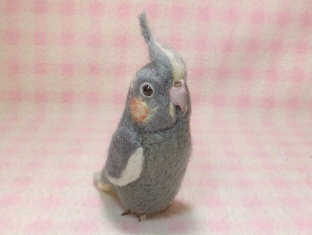 オカメインコ ノーマル Mini 選べる2タイプ クリップ付ブローチorマグネット 羊毛フェルト Iichi ハンドメイド クラフト作品 手仕事品の通販