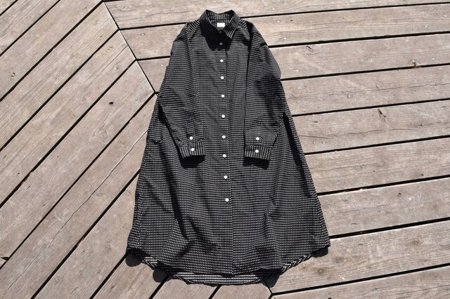 限定2枚 レトロスパークリング shirt onepiece 播州織 シャツワンピースの画像1枚目