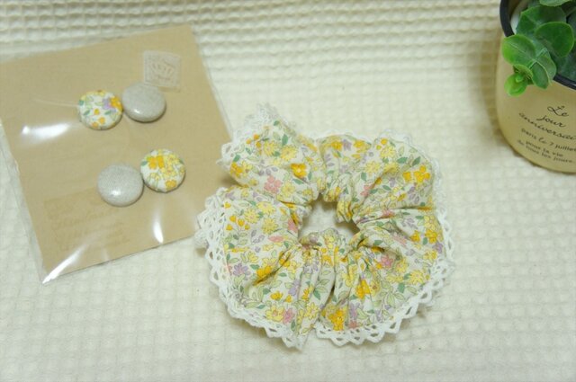 リバティ風 シュシュ＆ヘアゴム | iichi 日々の暮らしを心地よくする