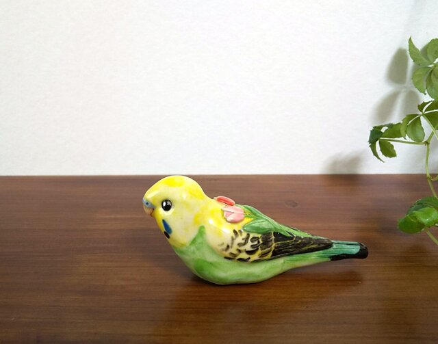 花小鳥/大 セキセイインコ(陶器)の画像1枚目
