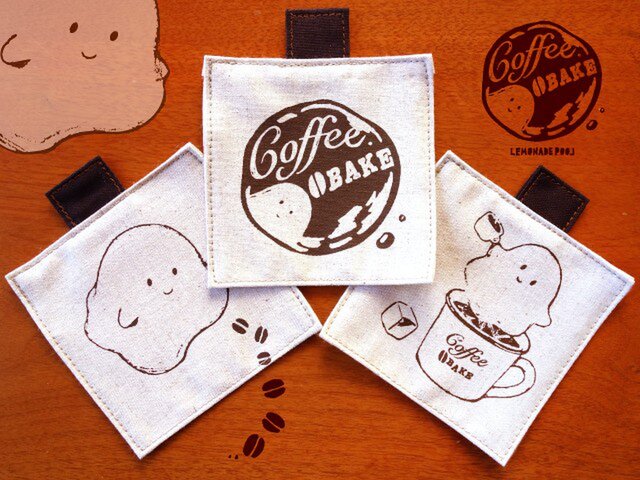コーヒーオバケコースター3枚セットの画像1枚目