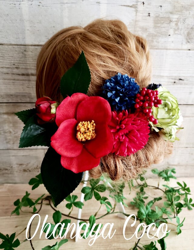 花雅 椿とメリンダローズの髪飾り10点Set No330