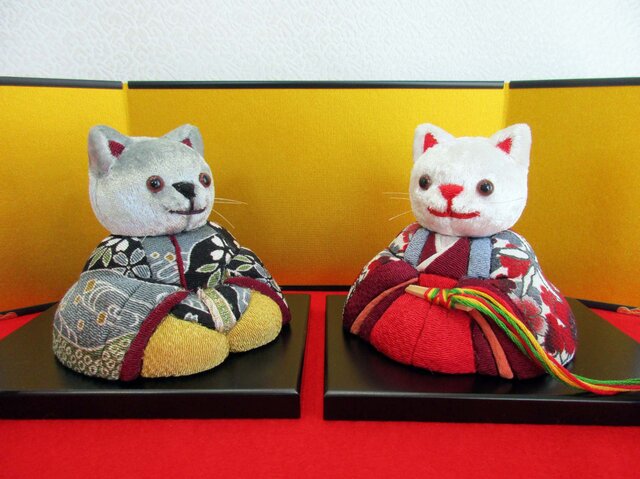 猫雛 親王セット | iichi 日々の暮らしを心地よくするハンドメイドや