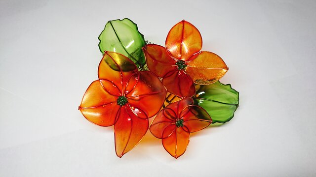 カランコエの髪飾り (みかん色)の画像1枚目