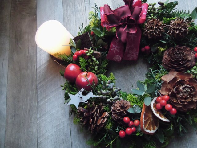1.クリスマスリース 送料無料』*1 Fresh Xmas Wreath 2018 フレッシュ クリスマス リース