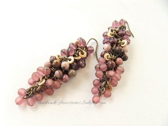 金具変更OK Pierces or Earrings インペリアルジャスパー チェコ(P0833)の画像1枚目