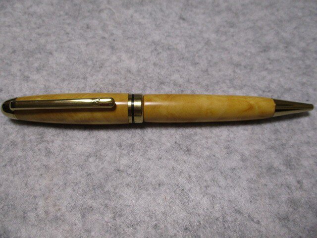 榧瘤 金襴杢 回転式ヨーロピアンボールペンの画像1枚目