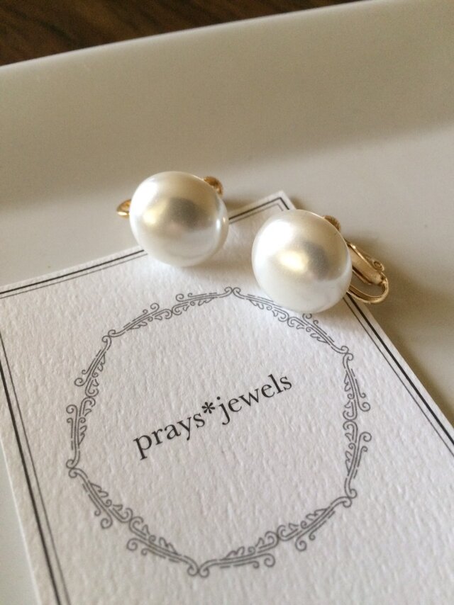 16mm! Japan Vintage pearls earringsの画像1枚目
