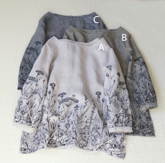 【受注製作】綿麻刺繍!可愛綿麻製トップス・ブラウス8218の画像1枚目