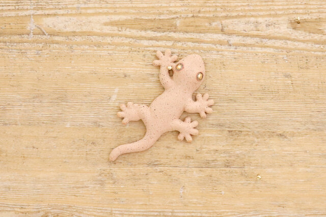 【チビ】家守(ヤモリ)さま壁飾り 尾直 アカの画像1枚目