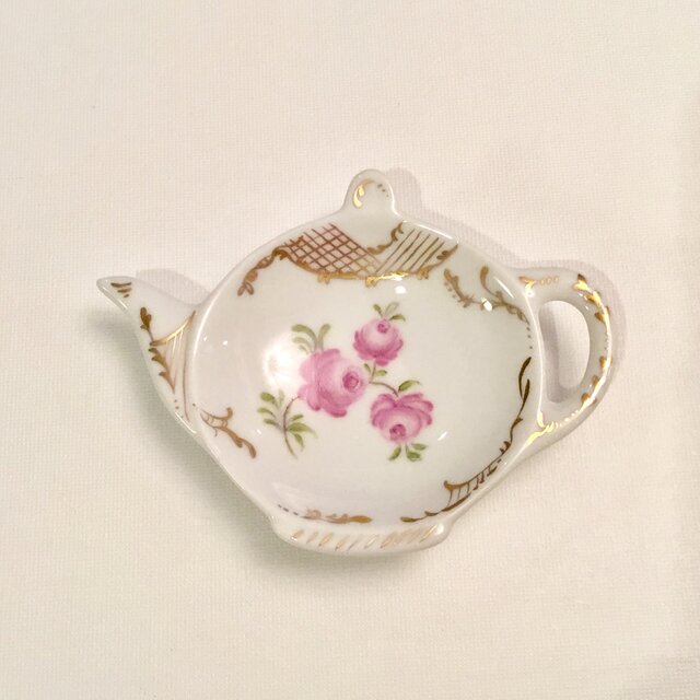 手描きのバラのティーバッグトレイ