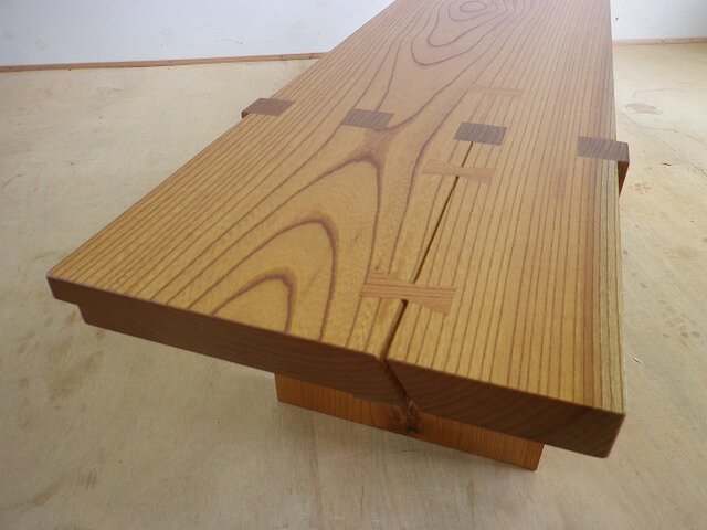 天然欅ベンチ 一枚板ダイニングテーブル 欅（けやき）＜ウレタン塗装＞ 「脚付