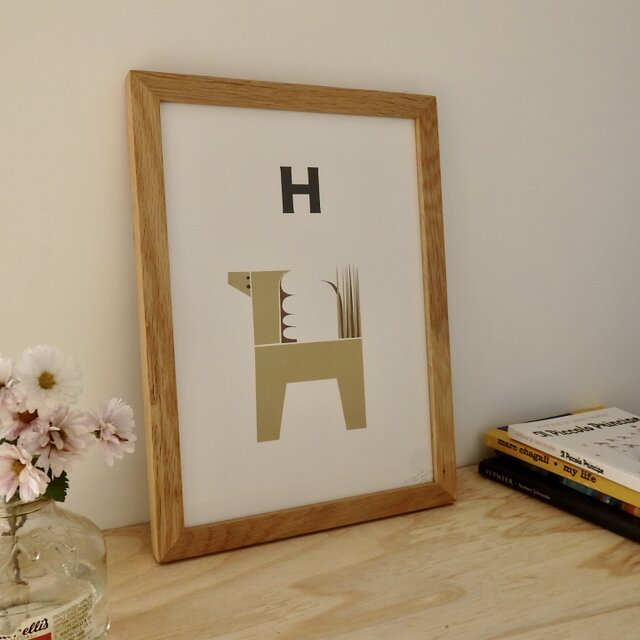 H for Horse A4サイズポスターの画像1枚目